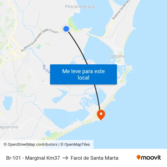 Br-101 - Marginal Km37 to Farol de Santa Marta map