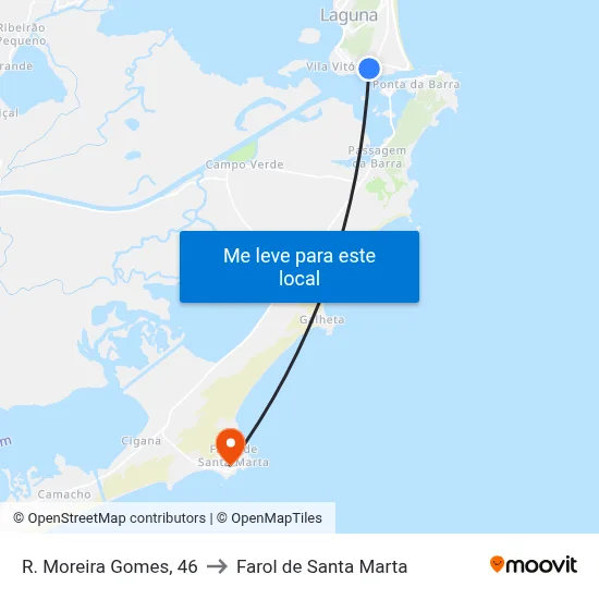 R. Moreira Gomes, 46 to Farol de Santa Marta map