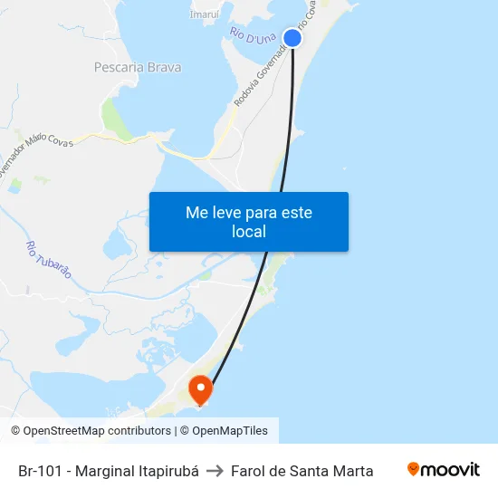 Br-101 - Marginal Itapirubá to Farol de Santa Marta map