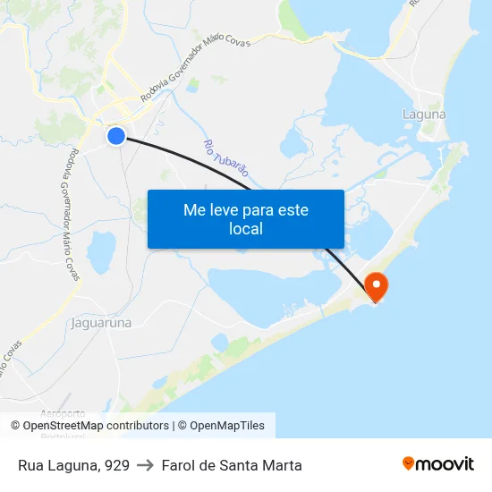 Rua Laguna, 929 to Farol de Santa Marta map