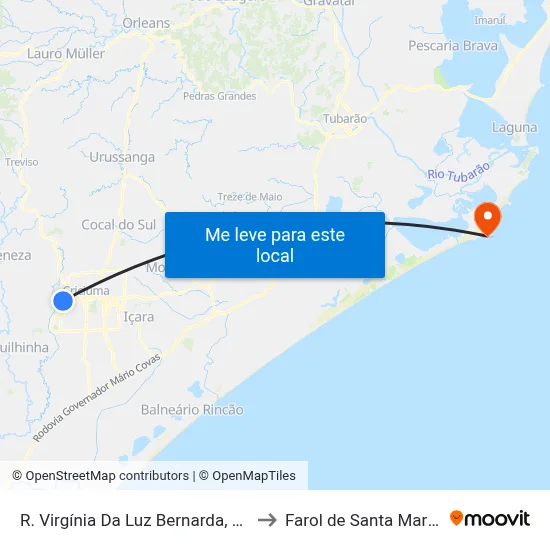 R. Virgínia Da Luz Bernarda, 20 to Farol de Santa Marta map