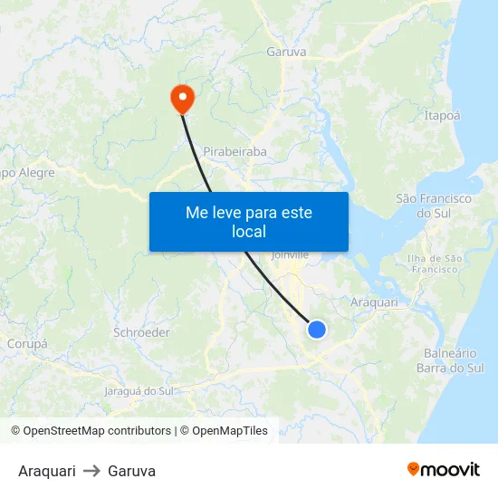 Araquari to Garuva map