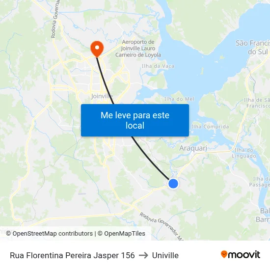 Rua Florentina Pereira Jasper 156 to Univille map