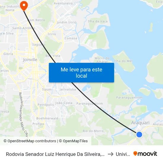 Rodovia Senador Luiz Henrique Da Silveira, 995 to Univille map