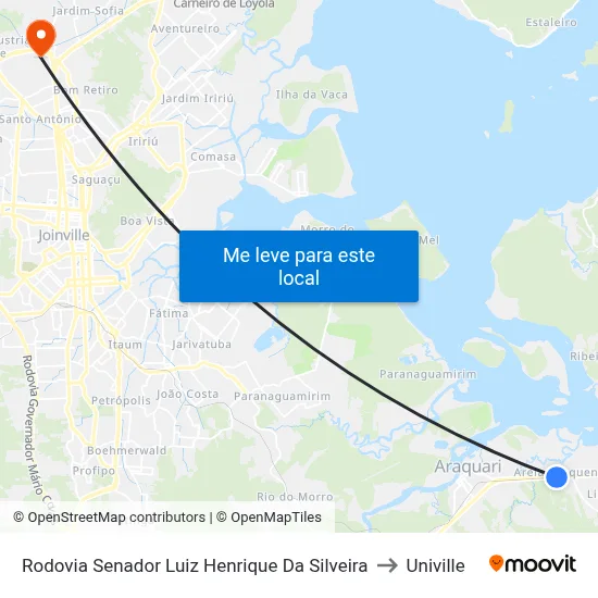 Rodovia Senador Luiz Henrique Da Silveira to Univille map