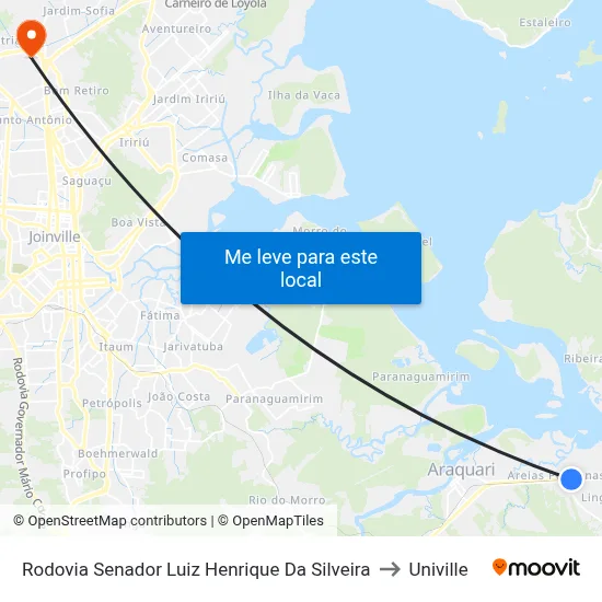 Rodovia Senador Luiz Henrique Da Silveira to Univille map