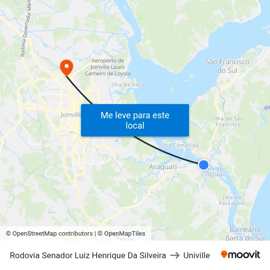 Rodovia Senador Luiz Henrique Da Silveira to Univille map