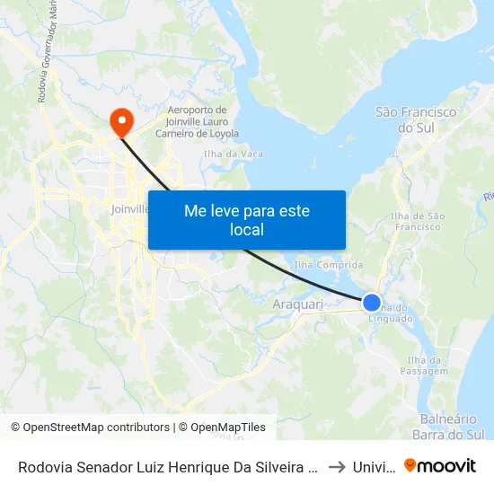 Rodovia Senador Luiz Henrique Da Silveira  61004 to Univille map