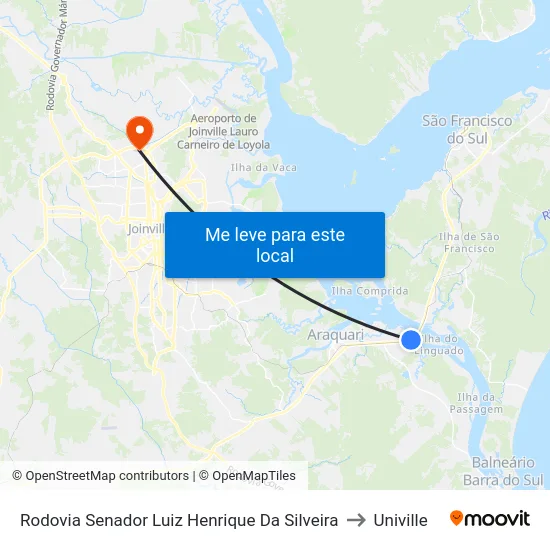 Rodovia Senador Luiz Henrique Da Silveira to Univille map