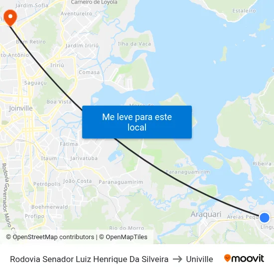 Rodovia Senador Luiz Henrique Da Silveira to Univille map