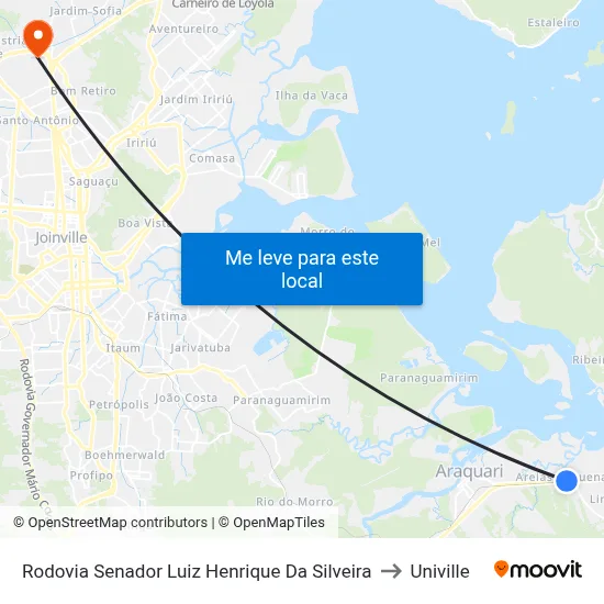 Rodovia Senador Luiz Henrique Da Silveira to Univille map