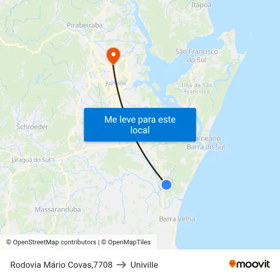 Rodovia Mário Covas,7708 to Univille map