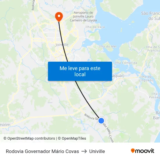 Rodovia Governador Mário Covas to Univille map