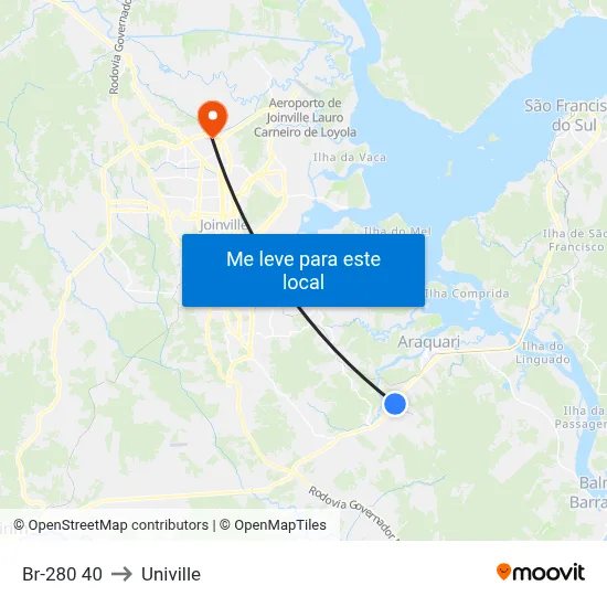 Br-280 40 to Univille map