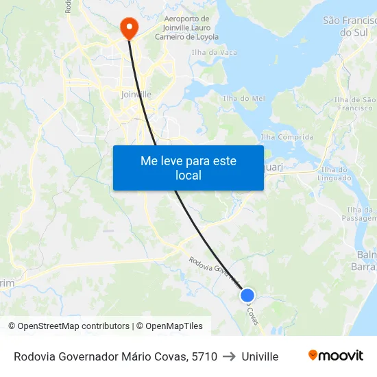 Rodovia Governador Mário Covas, 5710 to Univille map