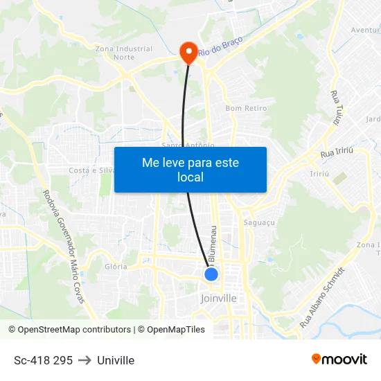 Sc-418 295 to Univille map