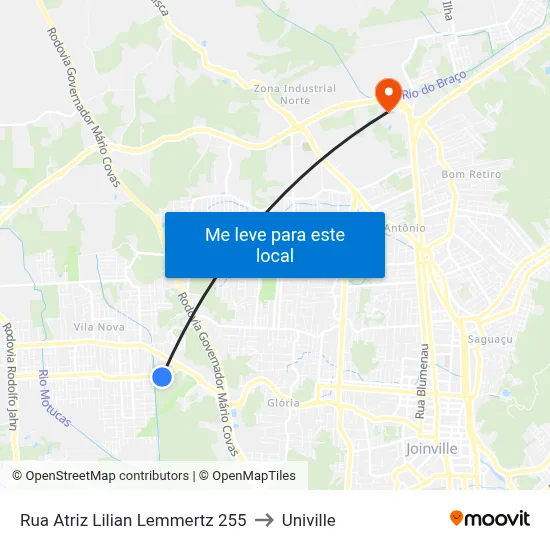 Rua Atriz Lilian Lemmertz 255 to Univille map