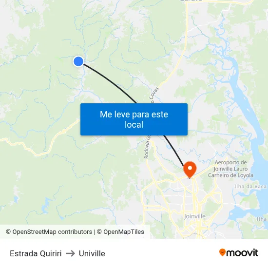 Estrada Quiriri to Univille map