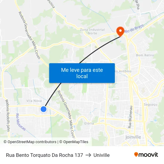 Rua Bento Torquato Da Rocha 137 to Univille map