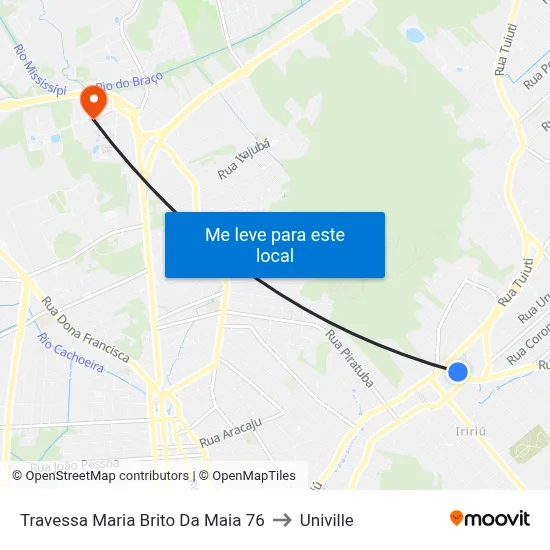 Travessa Maria Brito Da Maia 76 to Univille map