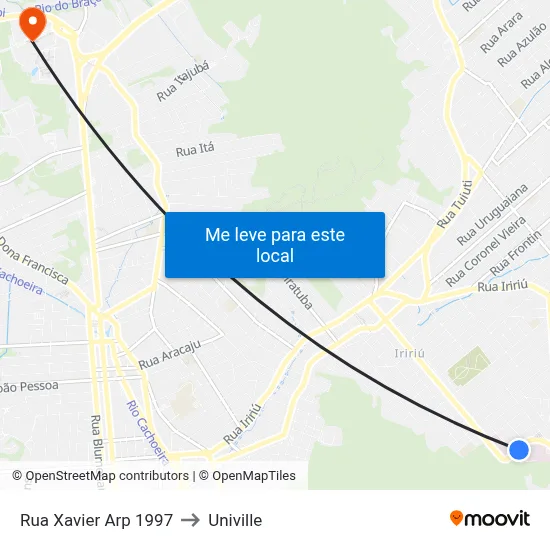 Rua Xavier Arp 1997 to Univille map