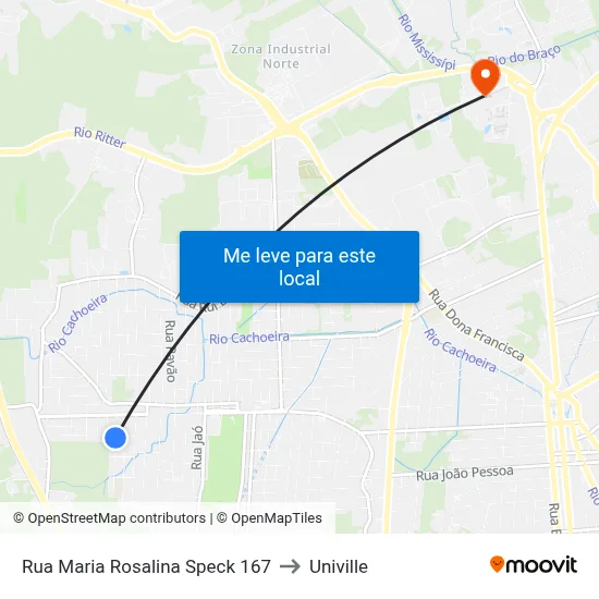Rua Maria Rosalina Speck 167 to Univille map