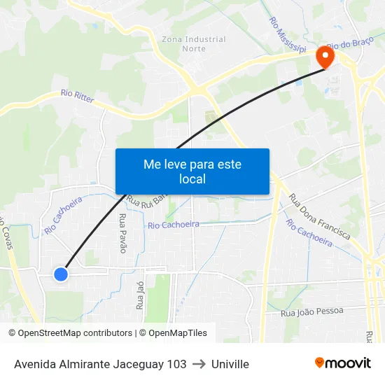 Avenida Almirante Jaceguay 103 to Univille map