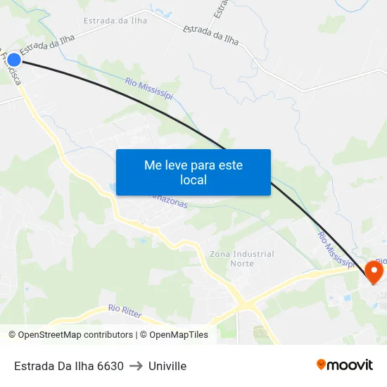 Estrada Da Ilha 6630 to Univille map