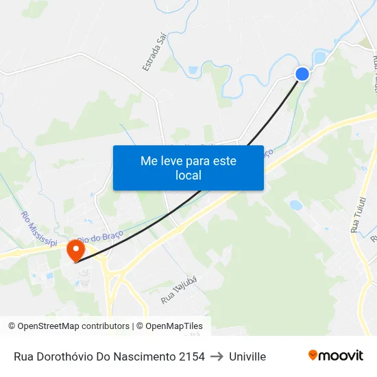 Rua Dorothóvio Do Nascimento 2154 to Univille map