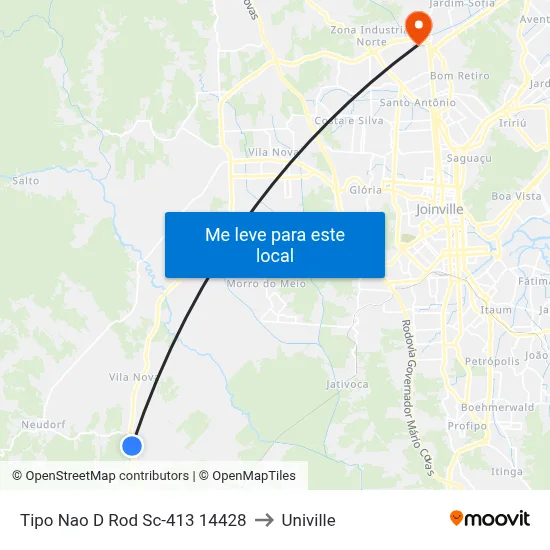 Tipo Nao D Rod Sc-413 14428 to Univille map