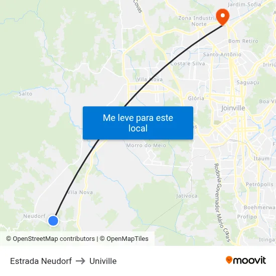 Estrada Neudorf to Univille map