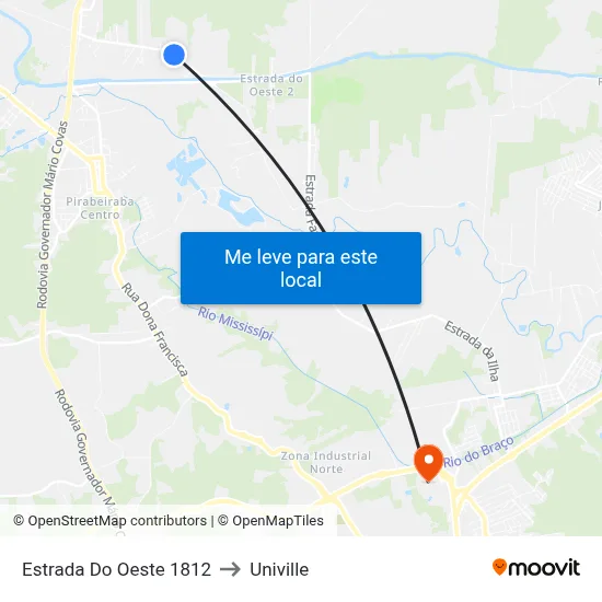 Estrada Do Oeste 1812 to Univille map