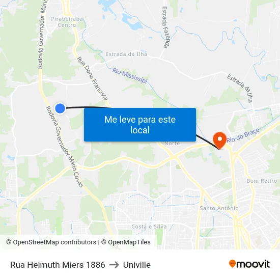 Rua Helmuth Miers 1886 to Univille map