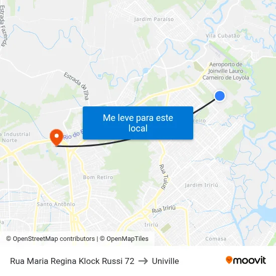 Rua Maria Regina Klock Russi 72 to Univille map