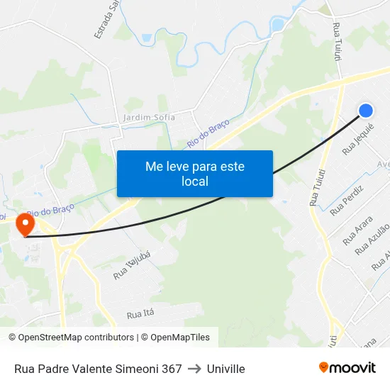 Rua Padre Valente Simeoni 367 to Univille map