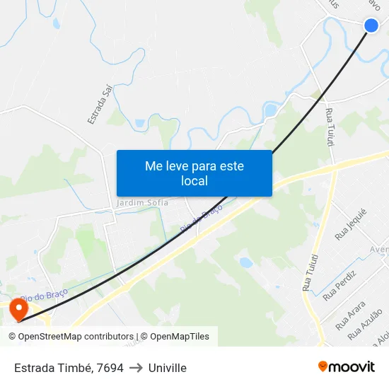 Estrada Timbé, 7694 to Univille map