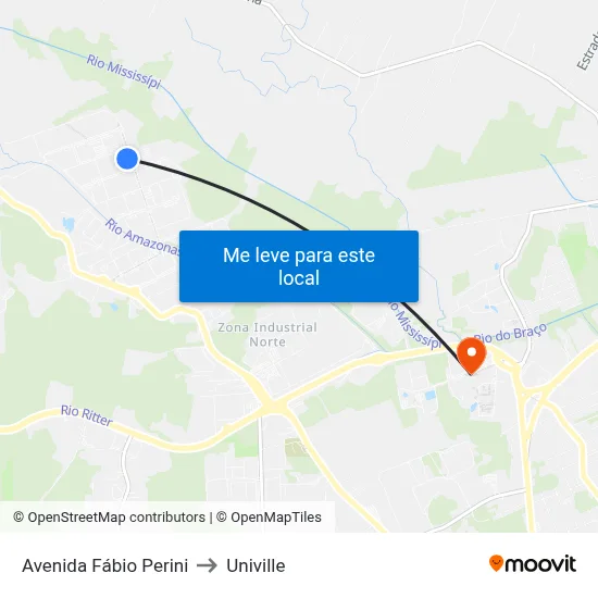 Avenida Fábio Perini to Univille map