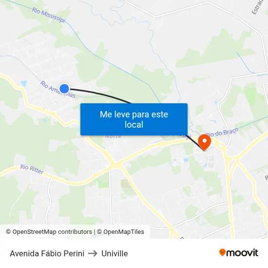 Avenida Fábio Perini to Univille map
