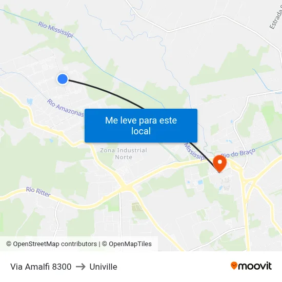 Via Amalfi 8300 to Univille map