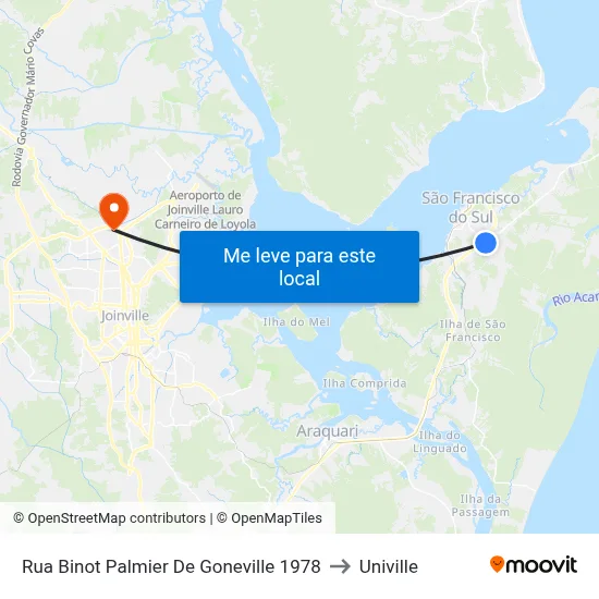 Rua Binot Palmier De Goneville 1978 to Univille map