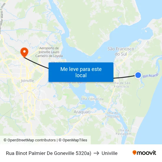Rua Binot Palmier De Goneville 5320a) to Univille map