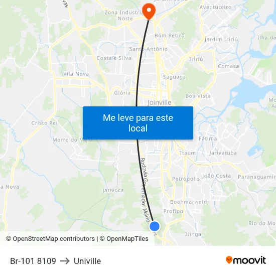 Br-101 8109 to Univille map