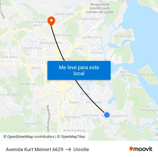 Avenida Kurt Meinert 6629 to Univille map