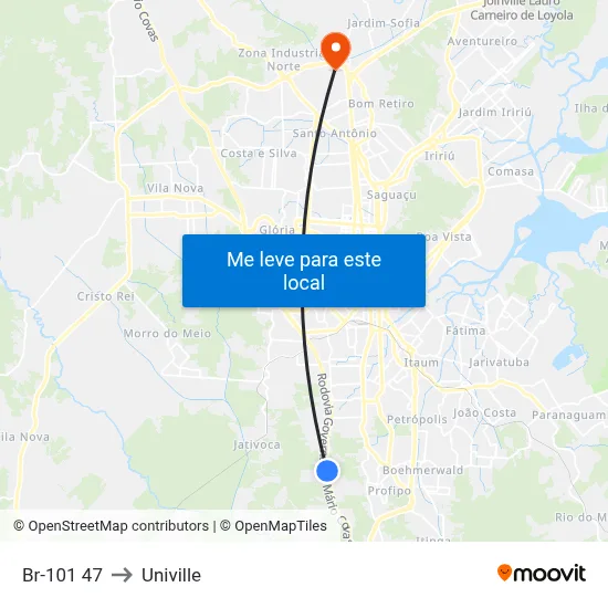 Br-101 47 to Univille map