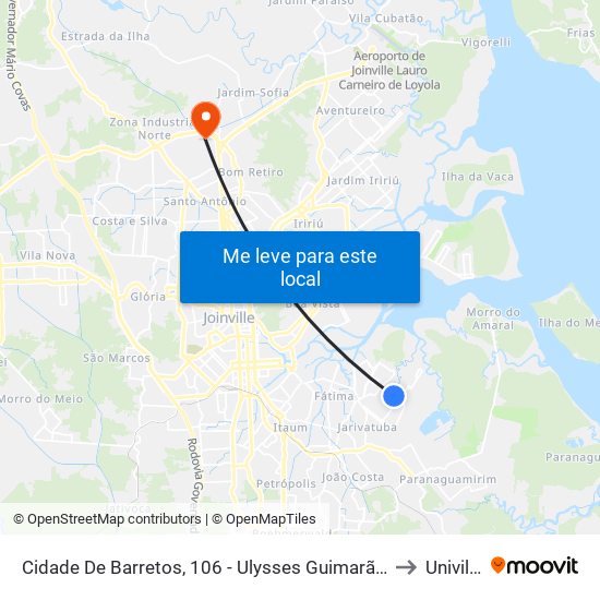 Cidade De Barretos, 106 - Ulysses Guimarães to Univille map