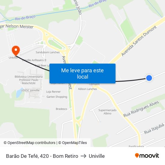 Barão De Tefé, 420 - Bom Retiro to Univille map