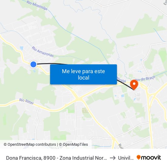 Dona Francisca, 8900 - Zona Industrial Norte to Univille map