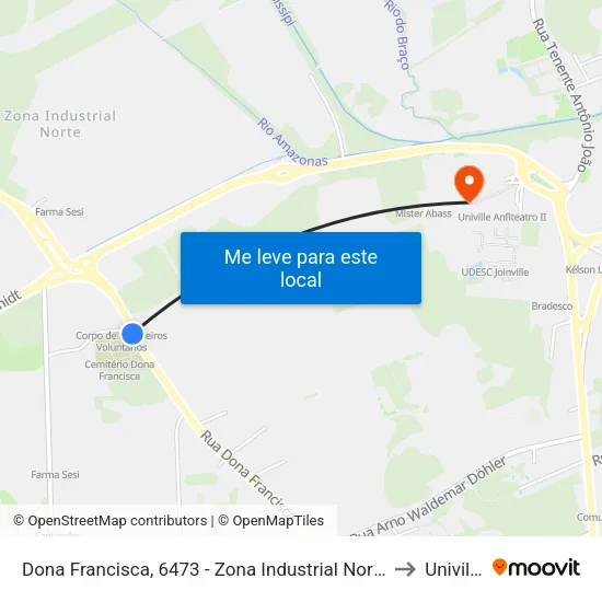 Dona Francisca, 6473 - Zona Industrial Norte to Univille map