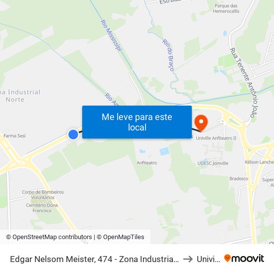 Edgar Nelsom Meister, 474 - Zona Industrial Norte to Univille map