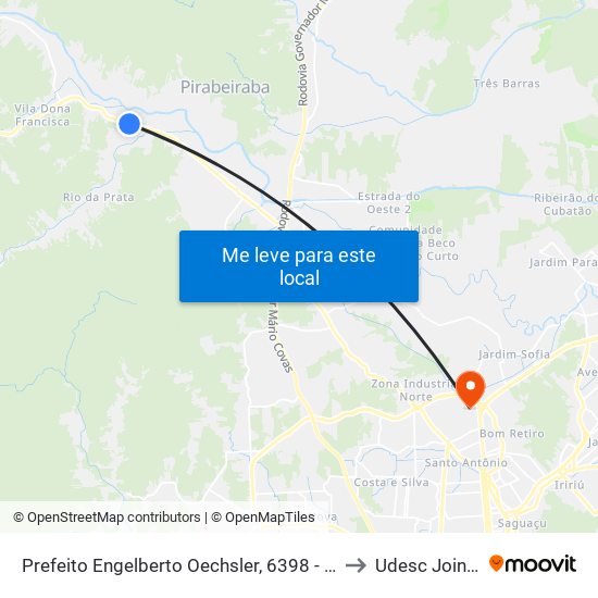 Prefeito Engelberto Oechsler, 6398 - Joinville to Udesc Joinville map